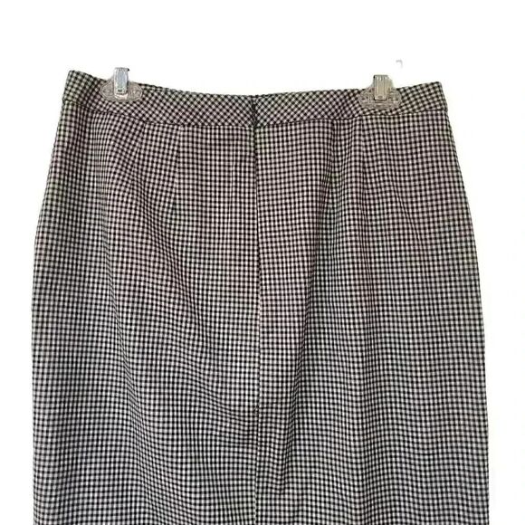 Talbots Women's Black & White Cotton/Spandex Gingham Check Straight Lined Skirt - Picture 9 of 9